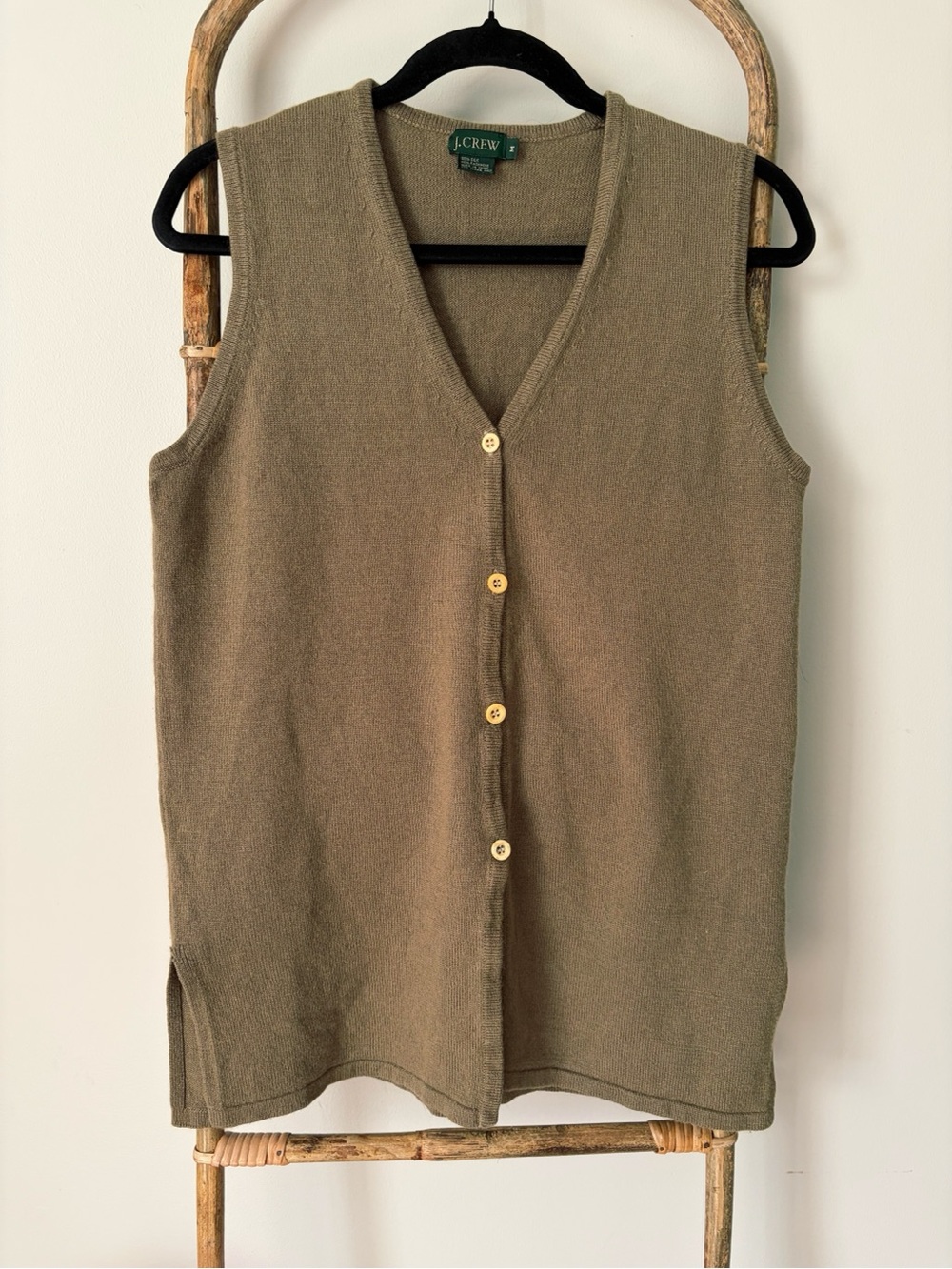 J. Crew Sleeveless Button-Front Knit Top